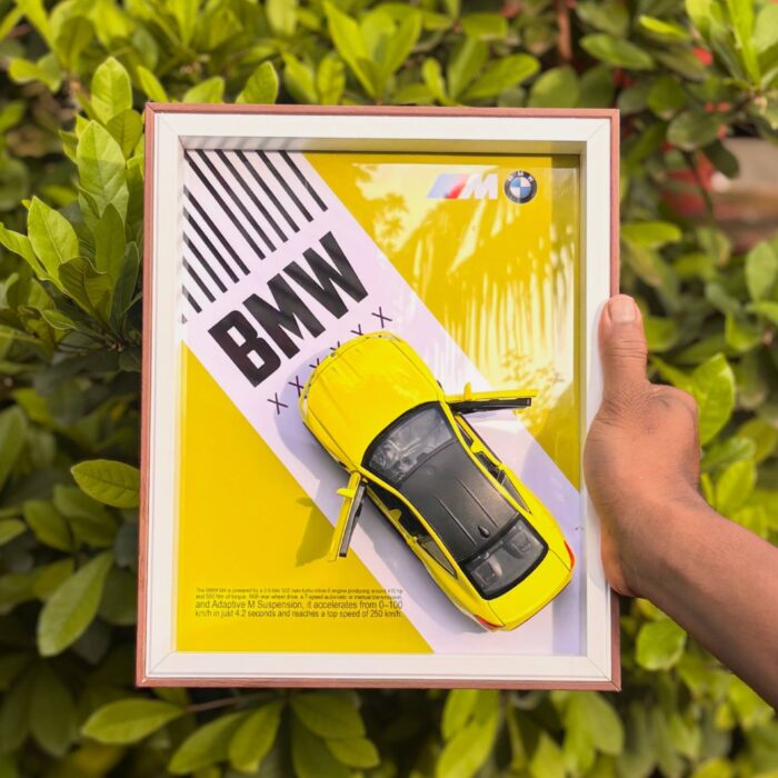 BMW M4 3D Car Frame – Premium Miniature Wall Decor | Gift for Car Lovers