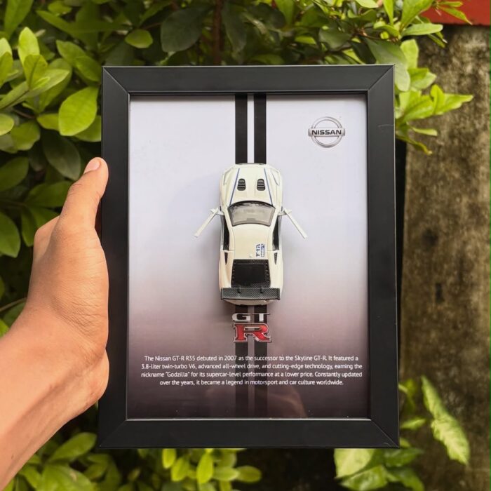 A5 Nissan GT-R R35 Car Frame – Premium 3D Wall Decor