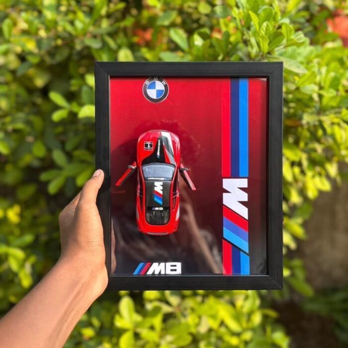 Red BMW M8 Kinsmart Official Licensed 3D Car Frame